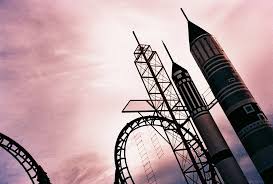 space shuttle rollercoaster attraction in the enchanted kingdom themepark in laguna philippines
